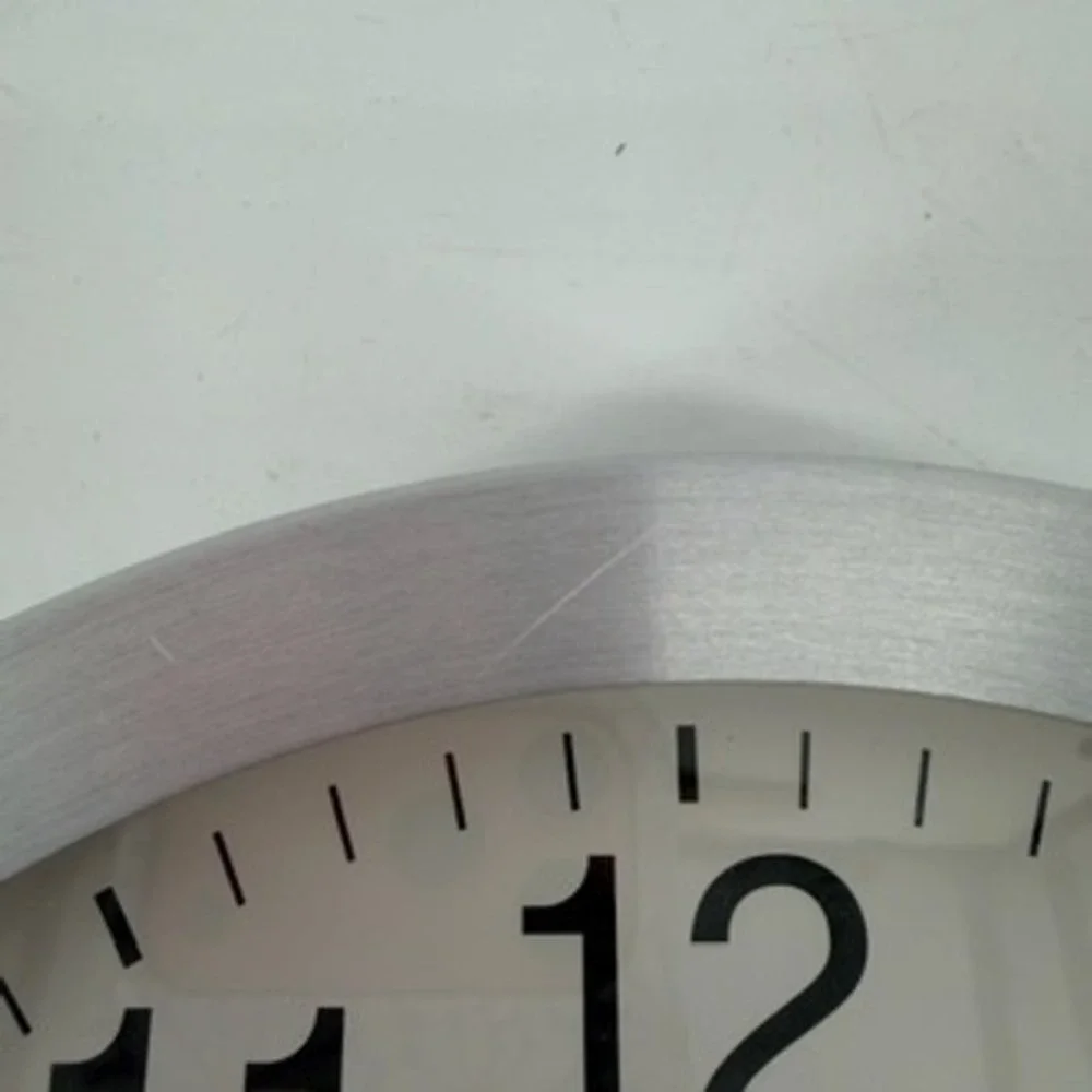Hito 10 Inch Silent Wall Clock Brushed Silver Non Ticking Modern Minimalist
